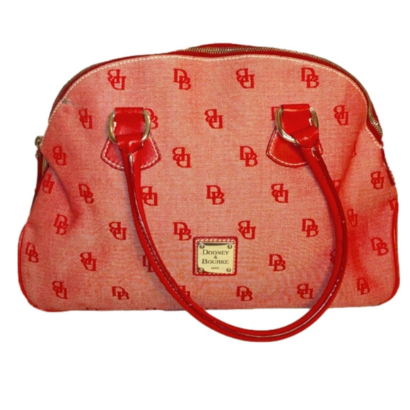 Dooney & Bourke Handbags - Dooney & Bourke Red Domed Zip Zip Satchel
